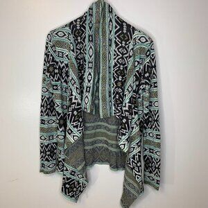 Billabong Aztec Cardigan Open Front Waterfall Beach Tribal Southwest Cotton S